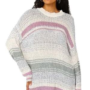 American Eagle Outfitters Striped Pastel Oversized Knit Sweater Size Small EUC